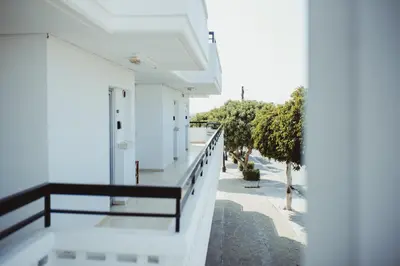 a view from the balcony of a house at Ovis Hotel Apartments in Ayia Napa
