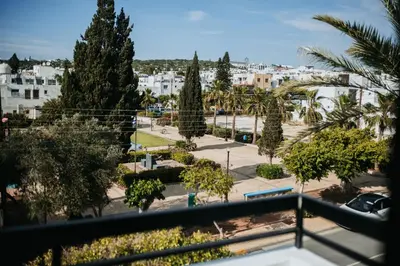 a view of a city from a balcony at Ovis Hotel Apartments in Ayia Napa