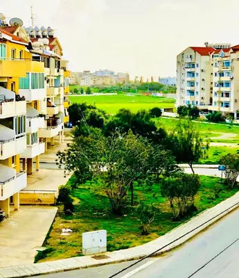 a view of a golf course from a building at Mackenzie apartment 301 in Larnaka