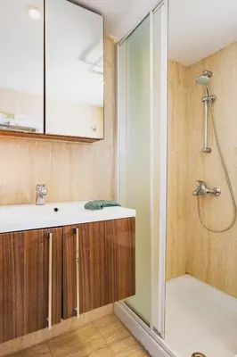 a bathroom with a sink and a shower at Cyprus Dreams Village in Protaras