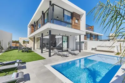 an image of a house with a swimming pool at Protaras Elite Pearl Villa Ep4b in Protaras