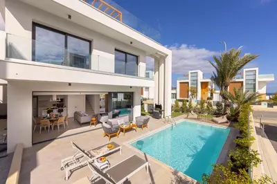 an image of a house with a swimming pool at Protaras By the Bay Villa 32 in Protaras