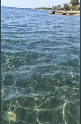 a large body of water with rocks in it at Sea view in Limassol