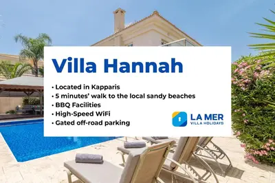 a advert for villa hamani located in kerala minutes walk to at Villa Hannah in Protaras