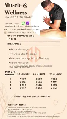 a screenshot of a flyer for a massage clinic at Dome in Nature in Larnaka