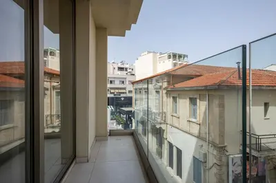 a view from the balcony of a building at Downtown 2 Bedroom Apartment in Larnaka