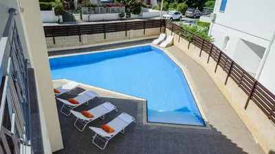 an overhead view of a swimming pool on a building at Protaras Holiday Villa 196 in Protaras