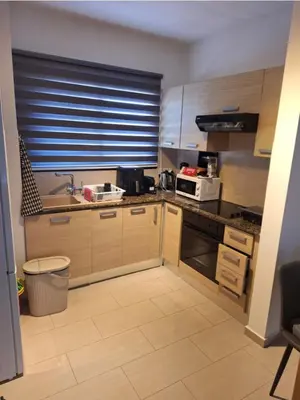 a kitchen with a sink and a microwave at Kyklades Resort Excellence in Paralimni