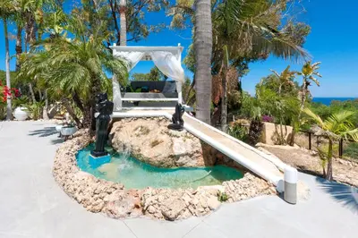 a water slide at a wedding at a resort at Villa Heaven in Protaras