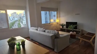 a living room with a couch and a table at STAY City Life Apartment II in Nicosia