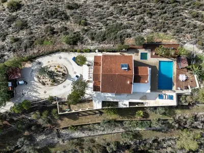 an aerial view of a house with a building at Great property - amazing views in Limassol