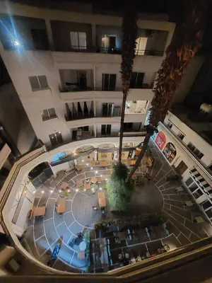 an overhead view of a courtyard in a building at Central 1 bedroom lux apartment in Larnaka