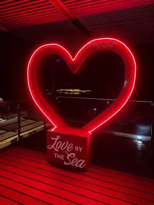 a heart sign that says love by the sea at Akefalou Bay Villa in Protaras