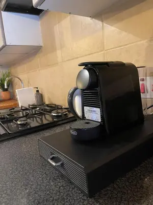 a microwave sitting on top of a counter in a kitchen at House No9 - Studio in Kakopetria