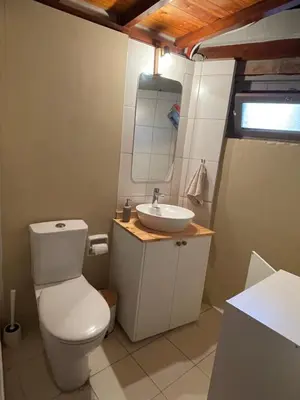 a bathroom with a toilet and a sink at House No9 - Studio in Kakopetria