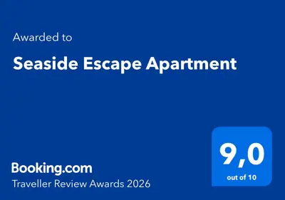 a blue sign with the text cancelled toalshide escape appointment at Seaside Escape Apartment in Larnaka