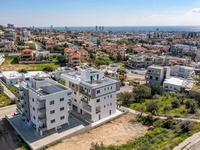 an aerial view of a city with buildings at Sanders Eduardovich Limassol in Limassol