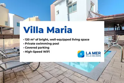 a rendering of a patio in a villa marina at Villa Maria in Protaras
