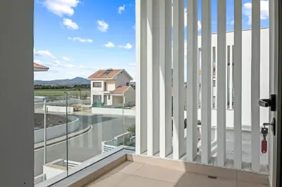 a view from the door of a building at Serenity Waves Villa 20 in Larnaka
