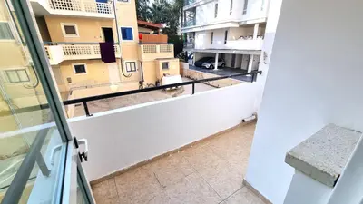 a view from the balcony of a building at 5 Min Walk to Beach, Perfect Seaside Escape 3BR Shared Apartment in Larnaka