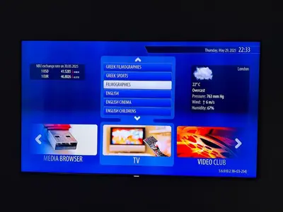 a television screen with a website homepage with a browser at Mythical Sands Resort, Protaras, Choose Joy Apt in Paralimni
