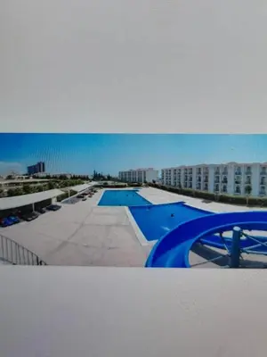 a view of a swimming pool at a hotel at Beautiful 1-Bed House in Aglantzia