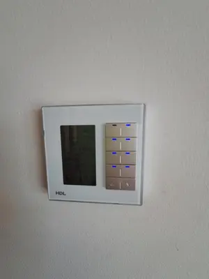 a lightswitch on a wall in a room at Deluxe Seafront - 2 Bed in Limassol