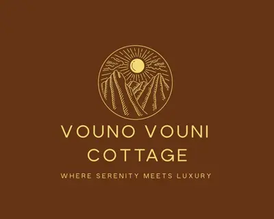a logo for a coffeeastery with a doughnut at Vouno Vouni Cottage in Vouni