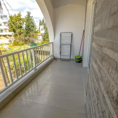 a balcony of a house with a mop at Azure Retreat in Ayia Napa
