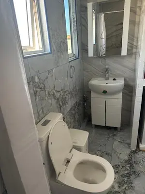 a bathroom with a toilet and a sink at Emerald Luxe in Ayia Napa