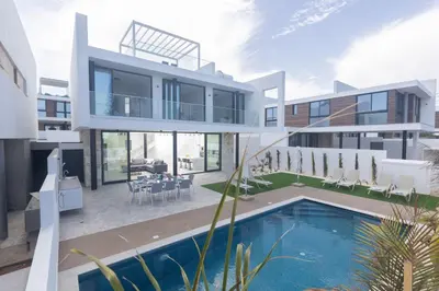 an image of a house with a swimming pool at Protaras Aqua Villa AQ05 in Protaras
