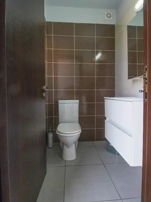 a bathroom with a toilet and a sink at Maestro Villa in Meneou
