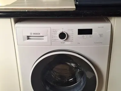 a washer and dryer in a room at ANDRIA'S luxury family studio near Casino limassol in Limassol