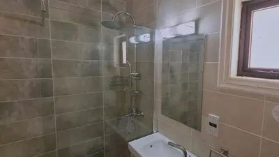 a bathroom with a shower and a sink at STAY Nissi Heaven Studio in Ayia Napa