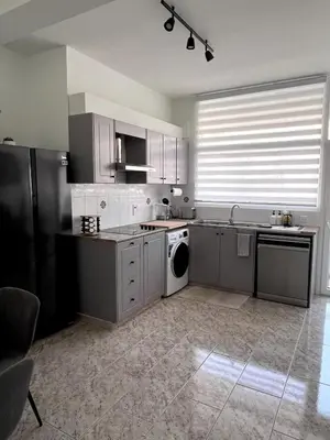 a kitchen with stainless steel appliances and a dishwasher at Casi-Homes in Larnaka