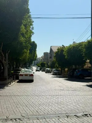 a white car parked on the side of a street at Stylish 2BR in City Center of Limassol in Limassol