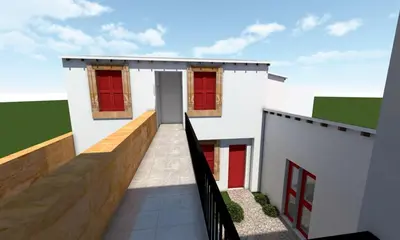 a rendering of a house with a balcony at House of The Rose Queen in Dherinia