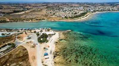an aerial view of a beach and the ocean at Villa Enaria Serene 3Bdr Retreat in Ayia Thekla in Ayia Napa