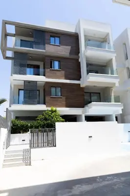 a building with balconies on the side of it at Cosmos Residence C102 in Paralimni