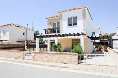 a house on the side of the street at Agesilaos Seaview 33 in Ayia Napa