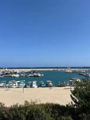 a marina with boats in the water at Zygi Beachfront Retreat! in Zygi
