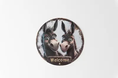 a button with two donkey faces on it at Napa Heights in Ayia Napa