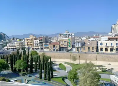 a city with a bunch of trees and buildings at Plateia Suite Brillante in Nicosia