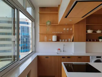 a kitchen with a sink and a window at The C Suite - Business & Leisure in Nicosia in Nicosia