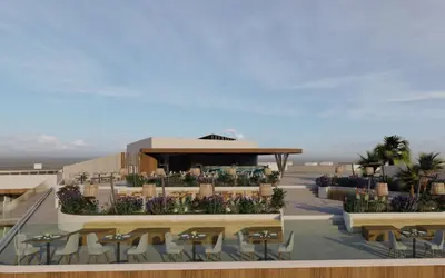 a rendering of a resort with tables and chairs at Sunrise Emerald in Paralimni