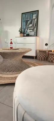 a room with a table and a table at Light garden in Limassol