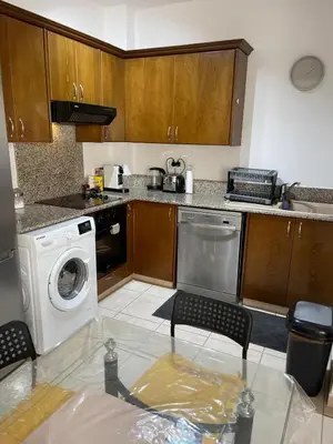 a kitchen with a washing machine and a dishwasher at Sunflower Oroklini in Voroklini