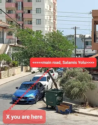 a car parked on the side of a street at Bird's Nest, close to EMU, in the city center in Dherinia