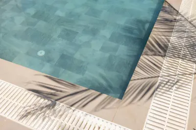 a close up of a swimming pool at Protaras Seaside Villa Narcissos 16 in Protaras