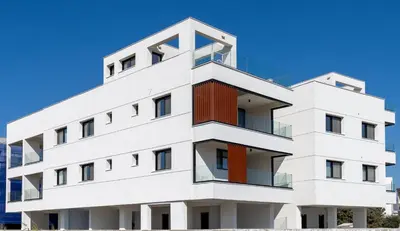 an image of a white building at Jas Living - Chic Apts & Balconies in Larnaca in Larnaka